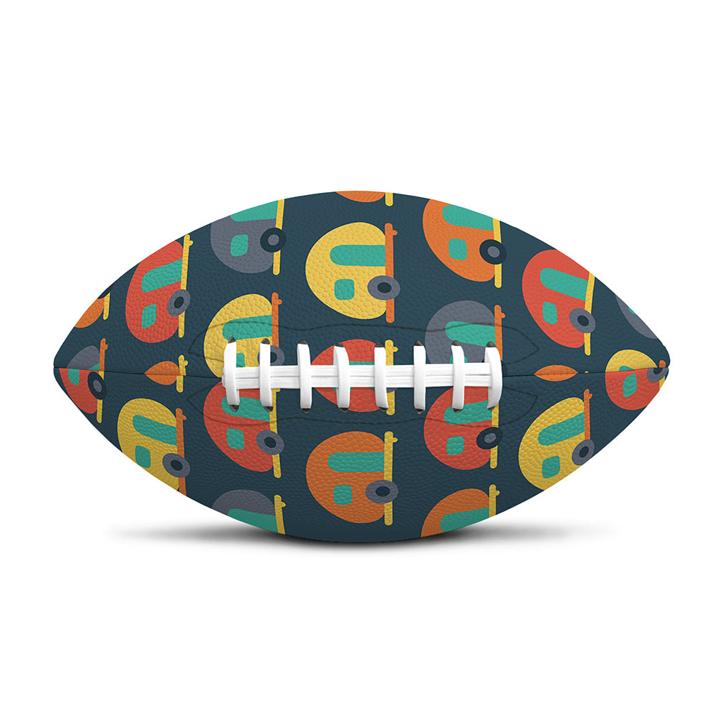 Camping Van Pattern Print Rugby Ball