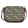 Camping Van Pattern Print Saddle Bag