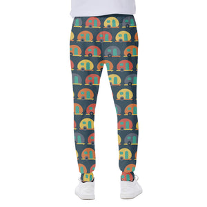 Camping Van Pattern Print Scuba Joggers