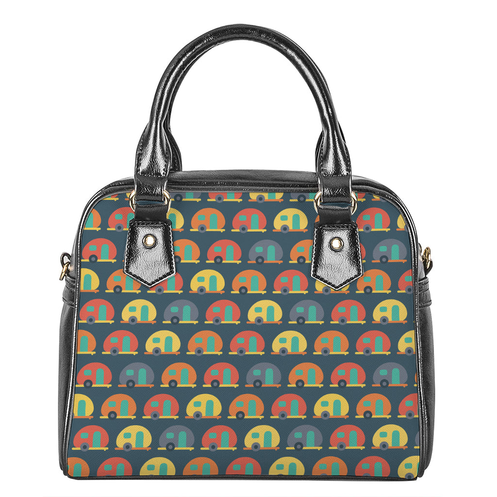 Camping Van Pattern Print Shoulder Handbag