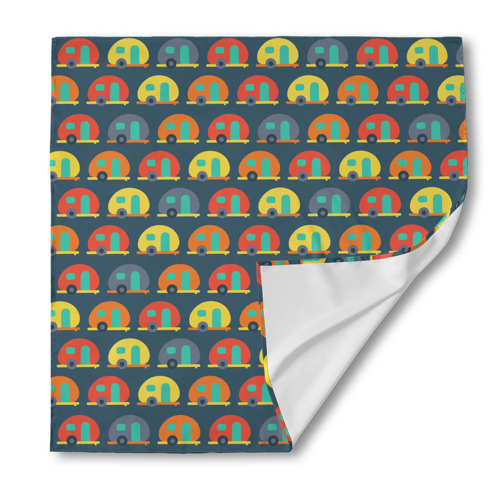 Camping Van Pattern Print Silk Bandana