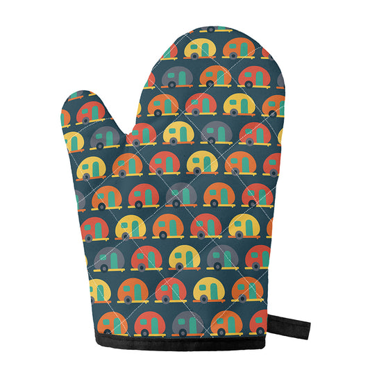 Camping Van Pattern Print Single Oven Mitt