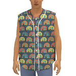 Camping Van Pattern Print Sleeveless Baseball Jersey