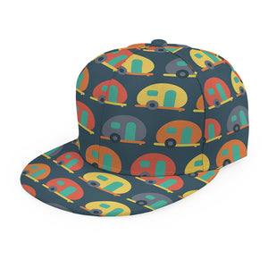 Camping Van Pattern Print Snapback Cap