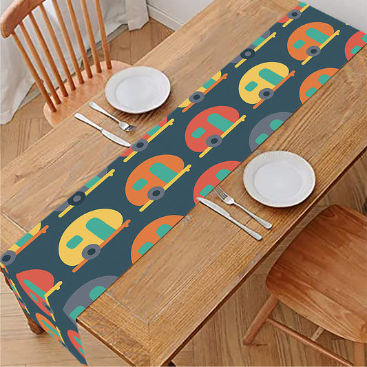 Camping Van Pattern Print Table Runner