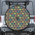 Camping Van Pattern Print Tire Cover With Camera Hole