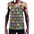 Camping Van Pattern Print Men's Workout Tank Top