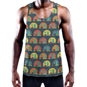 Camping Van Pattern Print Training Tank Top