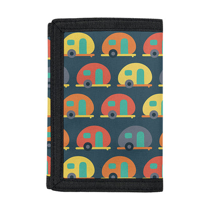 Camping Van Pattern Print Trifold Wallet