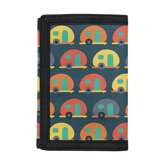 Camping Van Pattern Print Trifold Wallet