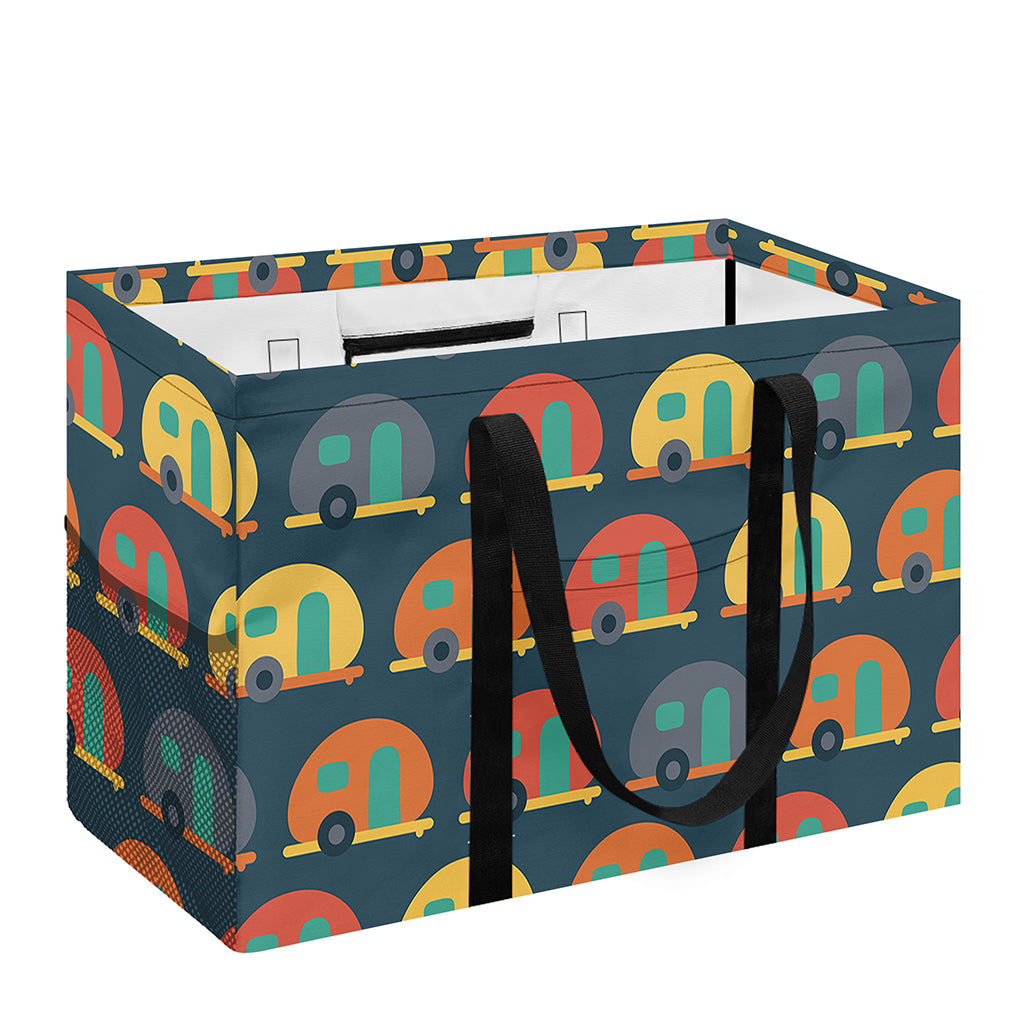 Camping Van Pattern Print Utility Tote Bag