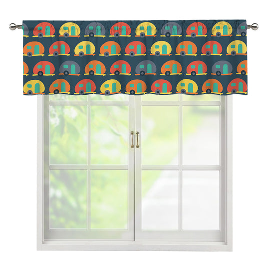Camping Van Pattern Print Window Valance