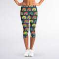 Camping Van Pattern Print Women's Capri Leggings