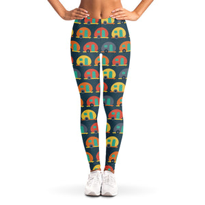 Camping Van Pattern Print Women's Leggings