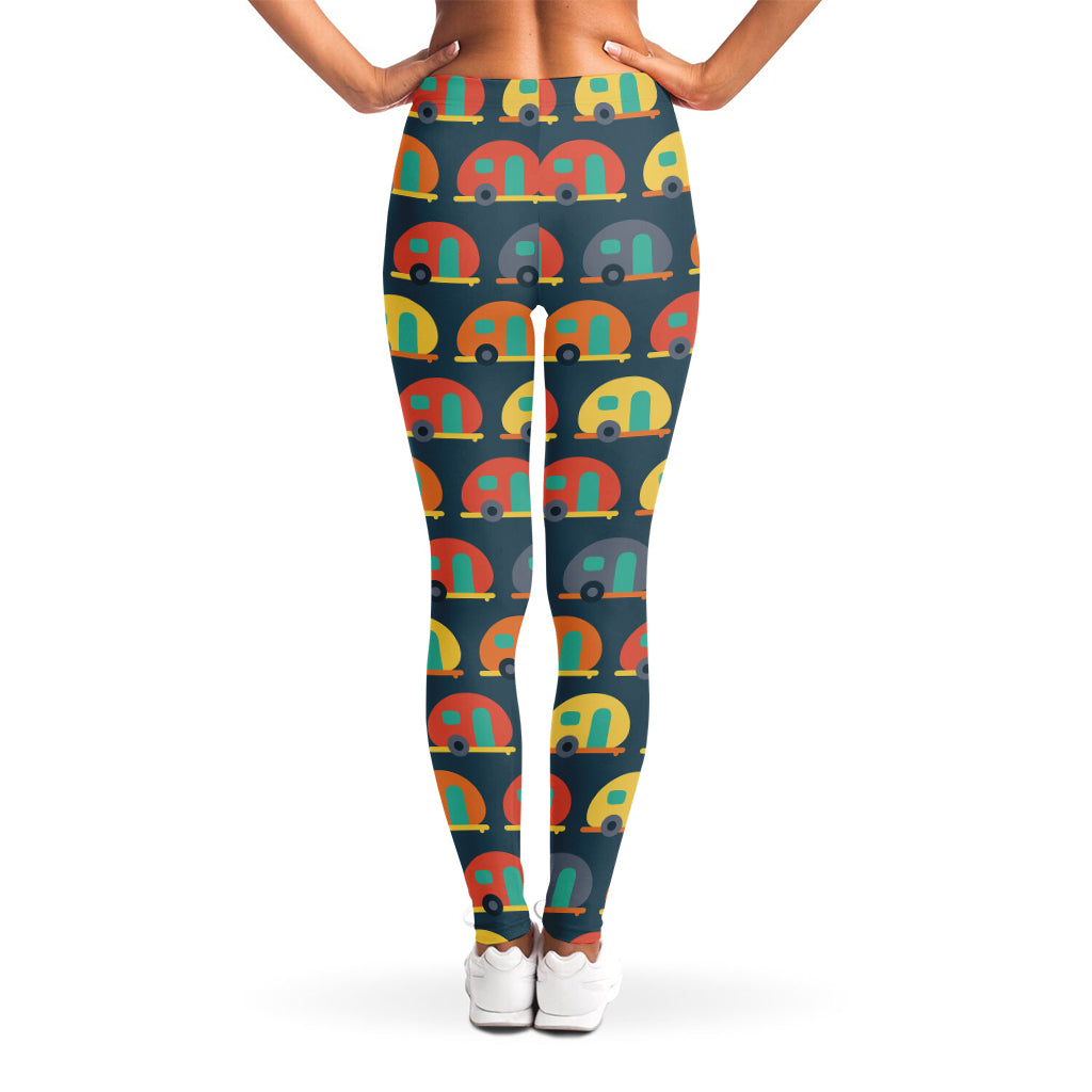 Camping Van Pattern Print Women's Leggings