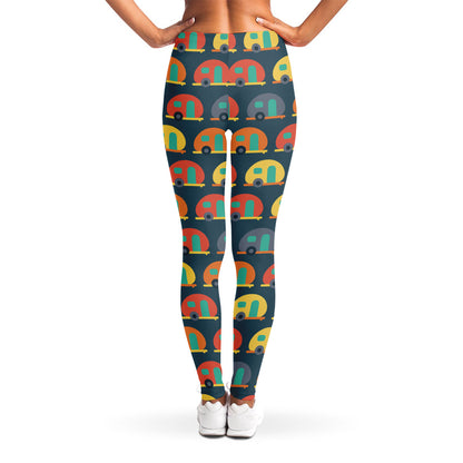 Camping Van Pattern Print Women's Leggings