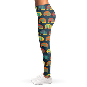 Camping Van Pattern Print Women's Leggings