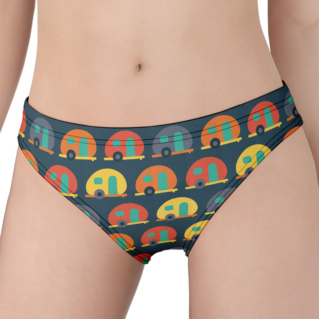 Camping Van Pattern Print Women's Panties