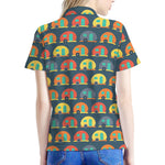 Camping Van Pattern Print Women's Polo Shirt