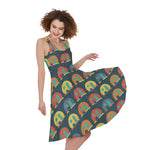 Camping Van Pattern Print Women's Sleeveless Dress