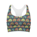 Camping Van Pattern Print Women's Sports Bra