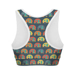 Camping Van Pattern Print Women's Sports Bra