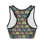 Camping Van Pattern Print Women's Sports Bra