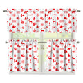 Canada Country Pattern Print 3 Piece Kitchen Curtains