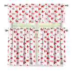 Canada Country Pattern Print 3 Piece Kitchen Curtains