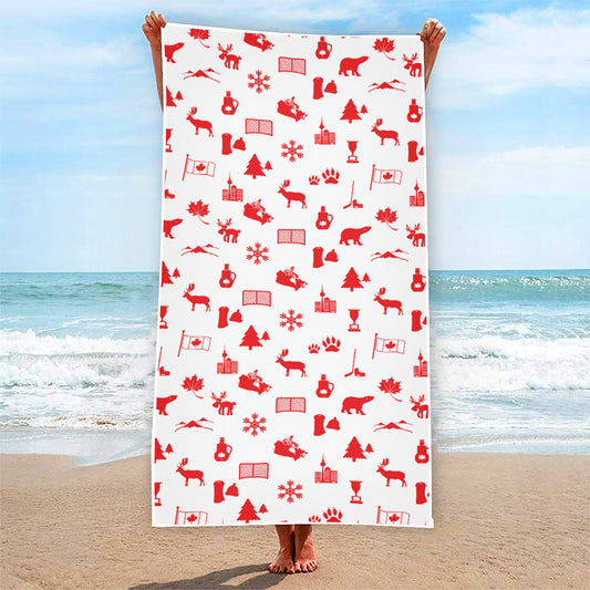 Canada Country Pattern Print Beach Towel