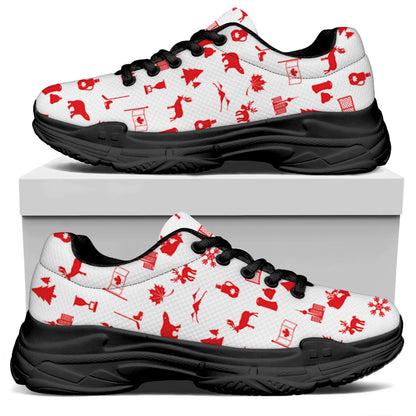 Canada Country Pattern Print Black Chunky Shoes