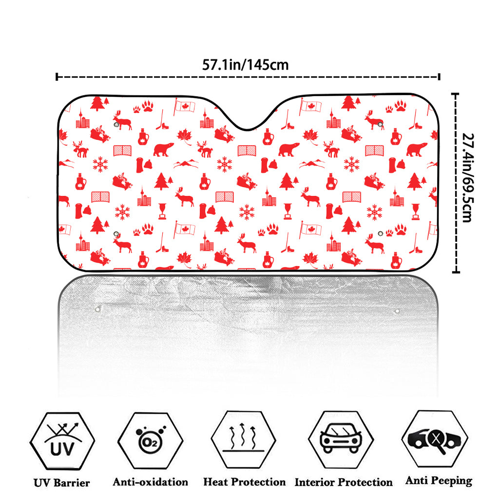 Canada Country Pattern Print Car Windshield Sun Shade