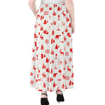 Canada Country Pattern Print Chiffon Maxi Skirt