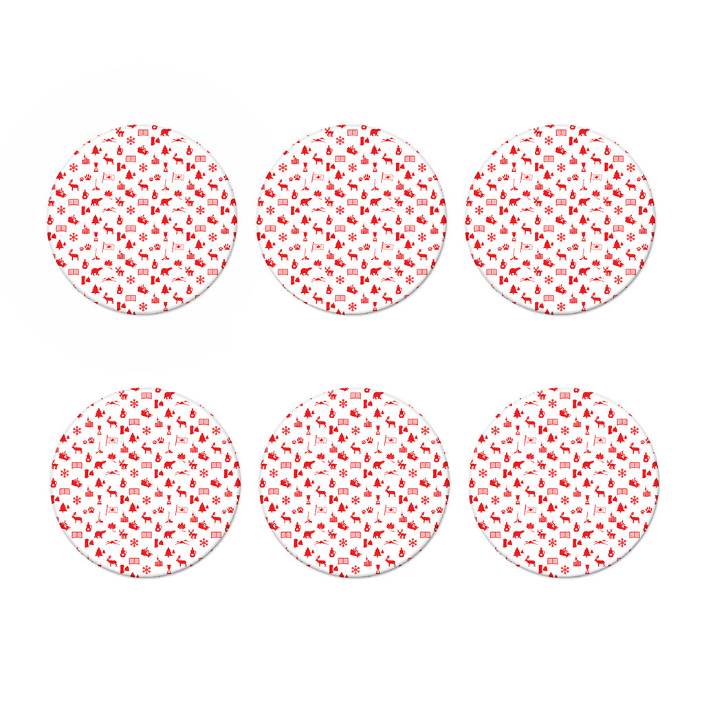 Canada Country Pattern Print Coaster Set