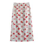 Canada Country Pattern Print Cotton Front Slit Maxi Skirt