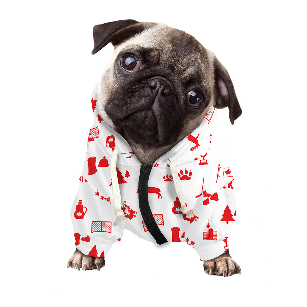 Canada Country Pattern Print Dog Zip Up Hoodie