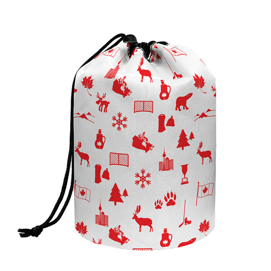 Canada Country Pattern Print Drawstring Makeup Bag