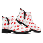 Canada Country Pattern Print Flat Ankle Boots