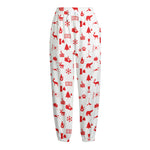 Canada Country Pattern Print Fleece Lined Knit Pants