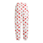 Canada Country Pattern Print Fleece Lined Knit Pants