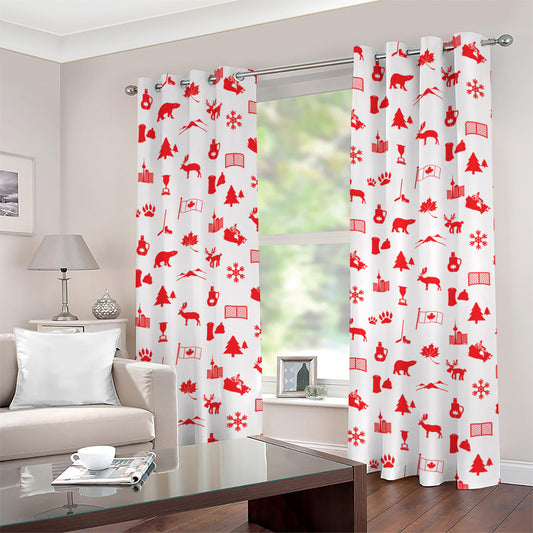 Canada Country Pattern Print Grommet Curtains