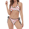 Canada Country Pattern Print Halter Scoop Tie Side Bikini