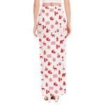 Canada Country Pattern Print High Slit Maxi Skirt