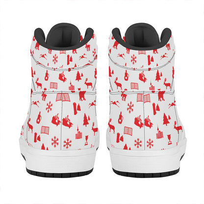Canada Country Pattern Print High Top Leather Sneakers