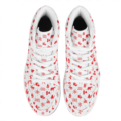 Canada Country Pattern Print High Top Leather Sneakers