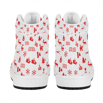 Canada Country Pattern Print High Top Leather Sneakers
