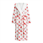 Canada Country Pattern Print Hooded Bathrobe