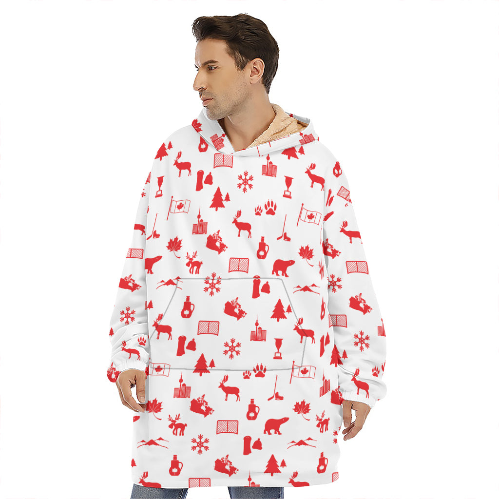 Canada Country Pattern Print Hoodie Blanket