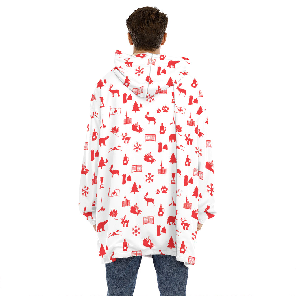 Canada Country Pattern Print Hoodie Blanket