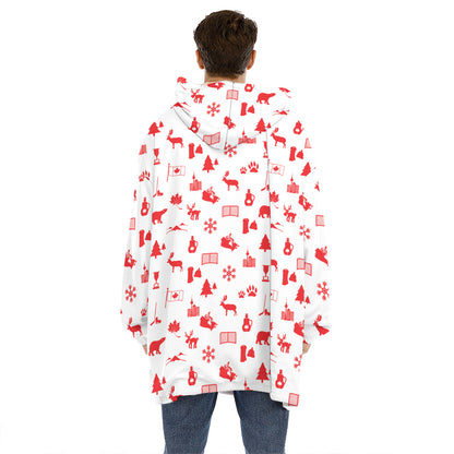 Canada Country Pattern Print Hoodie Blanket